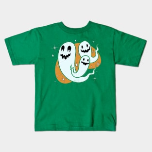 Cute Modern Ghosts Orange Kids T-Shirt